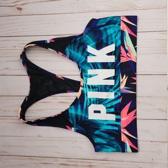 PINK Victoria's Secret Tropical Floral Sports Bra - Picture 1 of 8